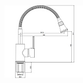  Смеситель для кухни с гибким изливом KF519 