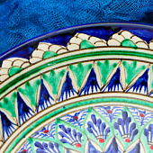 Тарелка Риштанская Керамика Узоры синяя 20 см 2870536 Тарелка Риштанская Керамика Узоры синяя 20 см 2870536