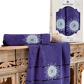 Комплект полотенец в коробке MERZUKA махровые 2 шт. RISING SUN (синий) Комплект полотенец в коробке MERZUKA махровые 2 шт. RISING SUN (синий)