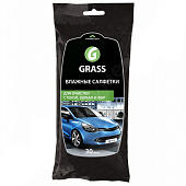  Салфетки влажные GRASS для очистки стекол, зеркал и фар, 30 шт 
