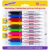  Маркеры стираемые для белой доски 10шт ЮНЛАНДИЯ COLORWAY, 3 мм, 152100 