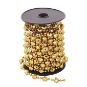  Бусы декоративные - форма, 10 м, пластик, золото 722820 