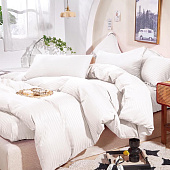 Комплект постельного белья 2 спальный страйп-сатин белый 901 Комплект постельного белья 2 спальный страйп-сатин белый 901