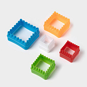  Набор форм для печенья «Квадрат», 5 шт, 8х8х3,5 см, МИКС 114628 