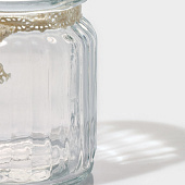  Банка стеклянная для сыпучих продуктов с керамической крышкой Доляна «Ёжик в золотом», 230 мл 7384550 