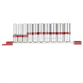 Набор удлиненных торцевых головок 3/8" 8-19мм, 10 предм., Matrix 13591 CrV Набор удлиненных торцевых головок 3/8" 8-19мм, 10 предм., Matrix 13591 CrV