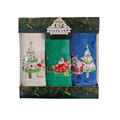 Комплект полотенец Праздничное 40х60 см вафля из 3-х пр. Комплект полотенец Праздничное 40х60 см вафля из 3-х пр.