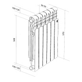 Радиатор алюминиевый Royal Thermo Revolution 500 10 секц. Радиатор алюминиевый Royal Thermo Revolution 500 10 секц.