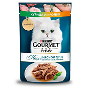 Влажный корм Гурмэ Перл Кролик Курица Соус 75г