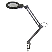  Светильник настольный LED 8Вт Леда струбцина+пантограф линза 2D черный 