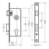 Замок врезной с ручкой 0211 СР хром АЛЛЮР Замок врезной с ручкой 0211 СР хром АЛЛЮР
