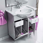 Тумба Барселона Люкс напольная с корзиной Т8/к с раковиной Стиль 85см BA0108K Aqwella Тумба Барселона Люкс напольная с корзиной Т8/к с раковиной Стиль 85см BA0108K Aqwella