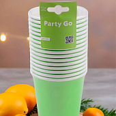  Набор бумажных стаканов 16 шт. "Party green", (9,5 см) 
