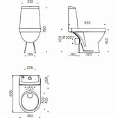 Унитаз-компакт Браво горизонтальный выпуск 2 реж. арм, сиденье полипропилен Rosa Унитаз-компакт Браво горизонтальный выпуск 2 реж. арм, сиденье полипропилен Rosa