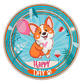 Набор бумажных тарелок Корги, 6 шт d=180 мм Набор бумажных тарелок Корги, 6 шт d=180 мм