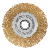 Щетка плоская для УШМ 150 мм,пос. 22.2 мм латун. витая пров.Matrix Щетка плоская для УШМ 150 мм,пос. 22.2 мм латун. витая пров.Matrix