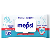  Влажные салфетки Mepsi антибактериальные 120 шт., Арт.0528 