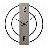 Часы настенные из металла, d=50 см, открытая стрелка, черный+ зеркало "Отражение 1" Рубин 5001-002 Часы настенные из металла, d=50 см, открытая стрелка, черный+ зеркало "Отражение 1" Рубин 5001-002