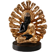 Сувенир полистоун "Будда. Пальмовый лист" золото и чёрный 14,5х9х17,5 см 10323437 Сувенир полистоун "Будда. Пальмовый лист" золото и чёрный 14,5х9х17,5 см 10323437