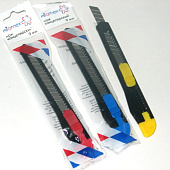  Нож для бумаг 9мм  Attomex ручная блок.лезвия ассорти (60/480) /4090300/ 