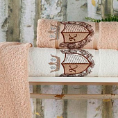  Комплект полотенец в коробке MERZUKA махровые 3 шт. KING (бежевый) 