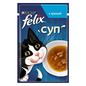  Влажный корм для кошек FELIX суп с треской 48 г 