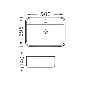 Раковина накладная Вега 500х395х140 черная матовая AQ5506-MB Aquatek