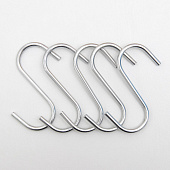 Набор крючков для рейлинга d=2,4 см, 7 см Доляна цвет хром (5 шт) 1038450 Набор крючков для рейлинга d=2,4 см, 7 см Доляна цвет хром (5 шт) 1038450