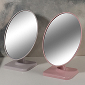  Зеркало настольное QF, овальное, пастель, 14,3х20 см, пластик, микс 1492123 