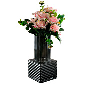  Ваза стеклянная Royal Classics,12х25 см, серый  JWD070908 