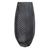  Ваза для цветов Полосы диагональ 12х28см, темное стекло 