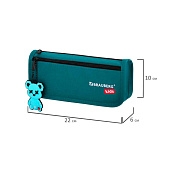  Пенал мягкий BRAUBERG KIDS, 2 отделения, полиэстер, стильный мишка, 22x10x6 см, 273554 