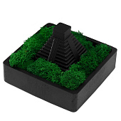 Кашпо бетонное Храм Солнца со мхом, высота 8 см, 11,5х11,5 см, черный, 10374759 Кашпо бетонное Храм Солнца со мхом, высота 8 см, 11,5х11,5 см, черный, 10374759