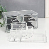Шкатулка для украшений пластик 3 ящика прозрачная 16х19х12 см 9036368 Шкатулка для украшений пластик 3 ящика прозрачная 16х19х12 см 9036368