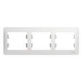 Рамка для розеток и выключателей, 3 поста, цвет белый, SE Glossa Рамка для розеток и выключателей, 3 поста, цвет белый, SE Glossa