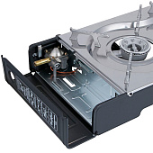 Плитка газовая ЕРМАК двухкомфорочная портативная с переходником, в кейсе, 64х27х9см 116-001 Плитка газовая ЕРМАК двухкомфорочная портативная с переходником, в кейсе, 64х27х9см 116-001