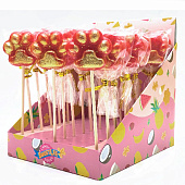  Карамель леденцовая Лапка в шоубоксе, Клюква 30 гр 