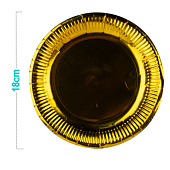 Набор бумажных тарелок 20 шт. "Golden party" (180 мм) Набор бумажных тарелок 20 шт. "Golden party" (180 мм)