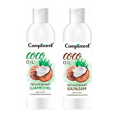 Подарочный набор Compliment Coco oil №2010-2 жен. (шамп 200+бальзам 200) 
