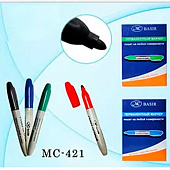  Маркер круглый черный 1-3 мм BASIR перманентный, серый корпус, МС-421/960/чёрн 