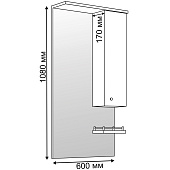 Шкаф зеркальный Барселона 1080х600х170 Л6 BA.02.06 Aqwella Шкаф зеркальный Барселона 1080х600х170 Л6 BA.02.06 Aqwella
