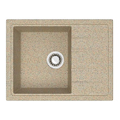  Мойка кварцевая прямоугольная с крылом песочная матовая 575x470х200 150/Q5 Agata 