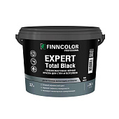 Краска моющаяся для стен и потолков черная RAL9005 Finncolor Expert Total Black 2,7л