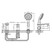 Смеситель для ванны врезной 6349 А83 CALORIE Люкс Смеситель для ванны врезной 6349 А83 CALORIE Люкс