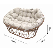  Диван Garden story Мамасан до 180 кг арт.CN4823-MT, ротанг искусственный, (корзина, подушка, подставка), бежевый 