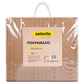  Покрывало 180х200 Полоска  фланель бежевый 