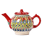 Чайник Риштанская Керамика "Узоры", 1000 мл, красный 7830819 Чайник Риштанская Керамика "Узоры", 1000 мл, красный 7830819