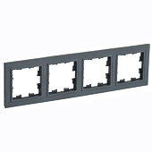 Рамка для розеток и выключателей, 4 поста, цвет графит, IEK BRITE Рамка для розеток и выключателей, 4 поста, цвет графит, IEK BRITE