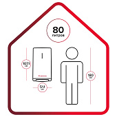 Водонагреватель накопительный 80л 2,5 кВт 1071х275х511 ABSE VLS PRO INOX PW ARISTON