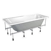  Ванна акриловая Strict 160х70х57см глубина 44см без экрана и ножек МетаКам 